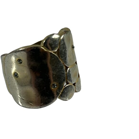 Kenneth Cole Womens Ring Size 8 Silver Tone Modernist Cobblestone Look Statement - Picture 2 of 8
